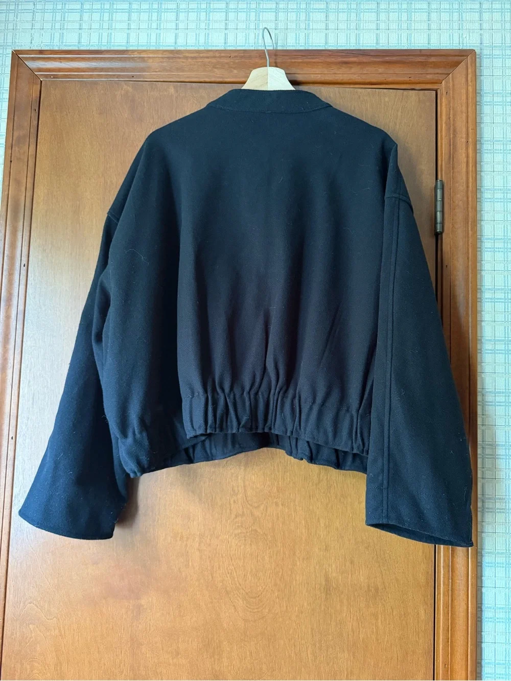 Max Studio Brushed Knit Cropped Bomber Jacket NWT Black XL
